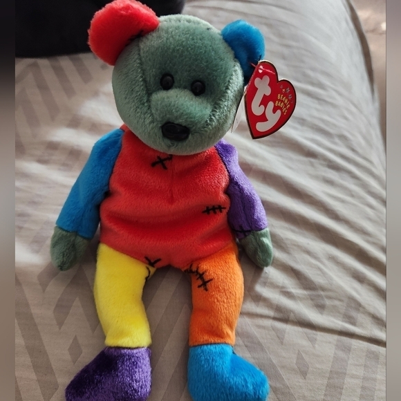 Frankenteddy, Beanie Baby Halloween collection Rare...